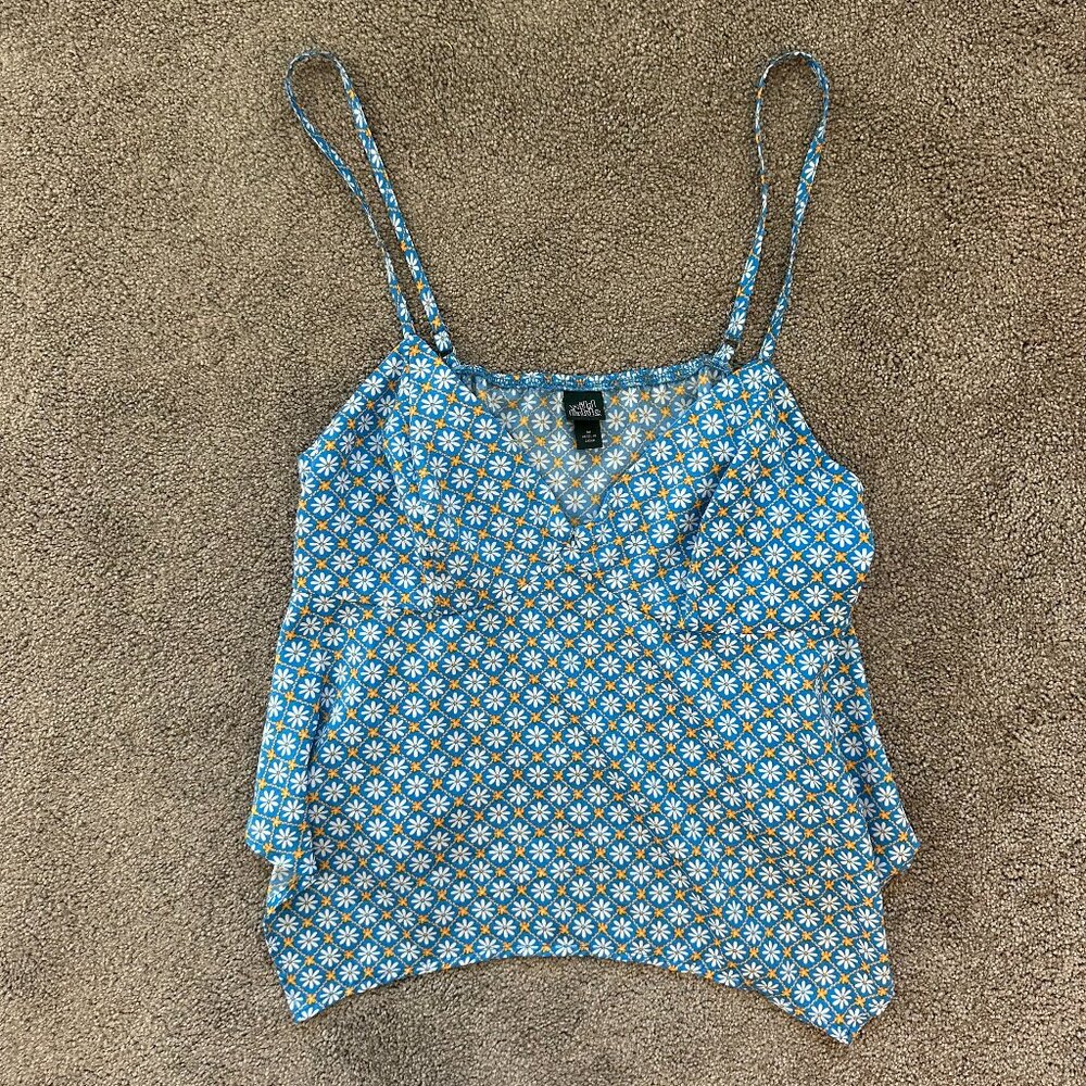 Wild Fable Blue Daisy Handkerchief Tank